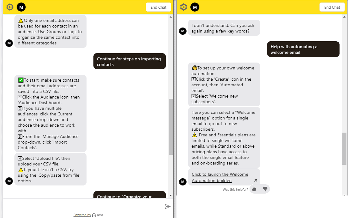 Mailchimp Support Bot