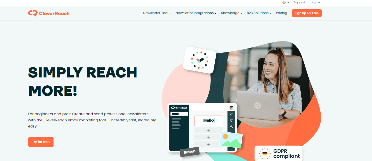 CleverReach’s main page