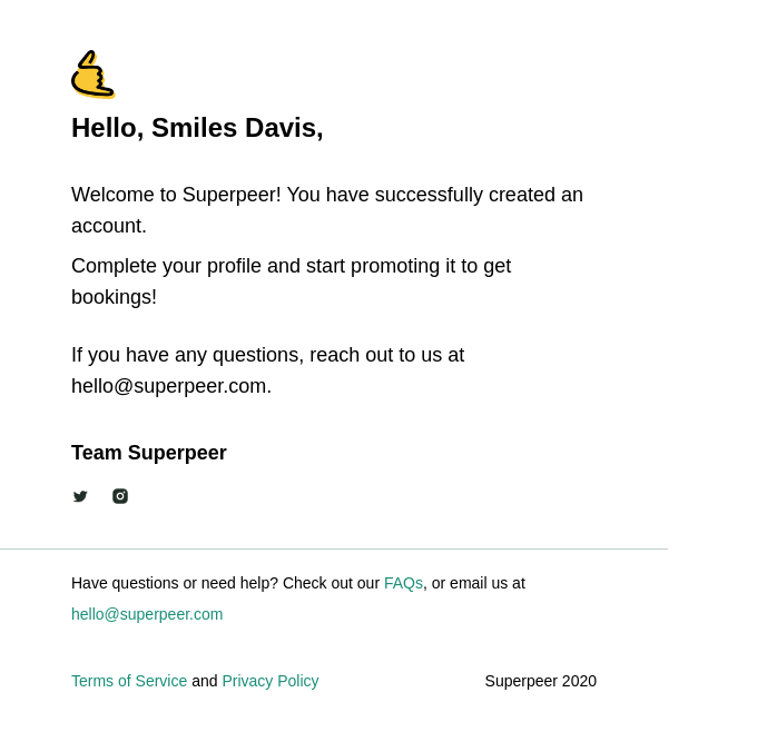 Transactional email with account creation confirmation
