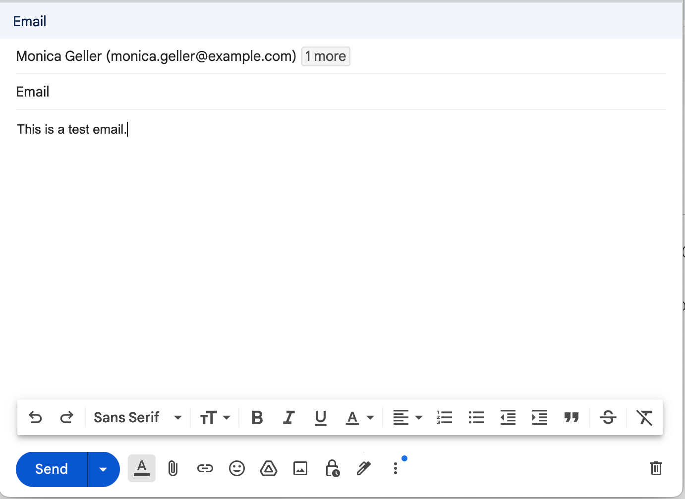 A New Message window with the two contacts in the recipients field and a message