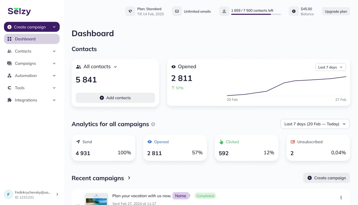 Create email workflows