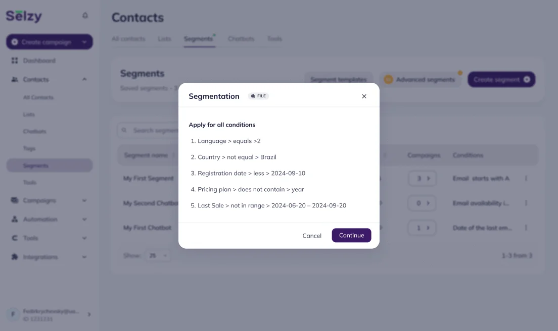 Smart segmentation for targeted messaging